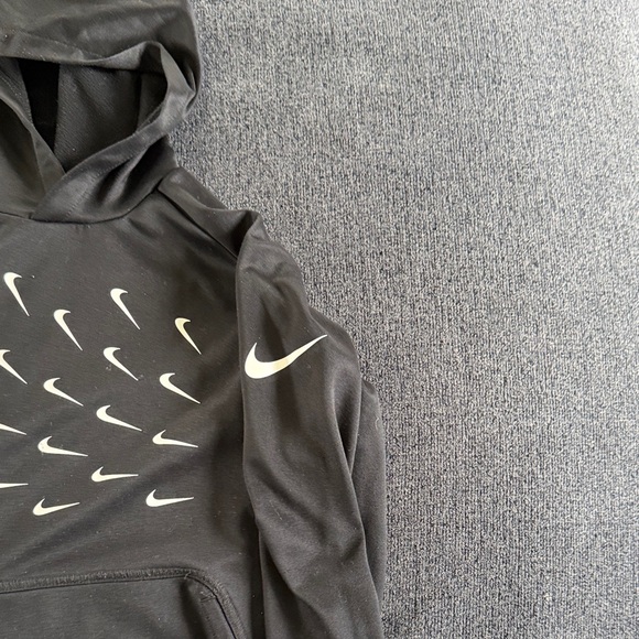 Nike Men's Black Hoodie with White Swooshes - Picture 2 of 4